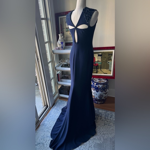 Badgley Mischka Navy Maxi Dress - Picture 6 of 10